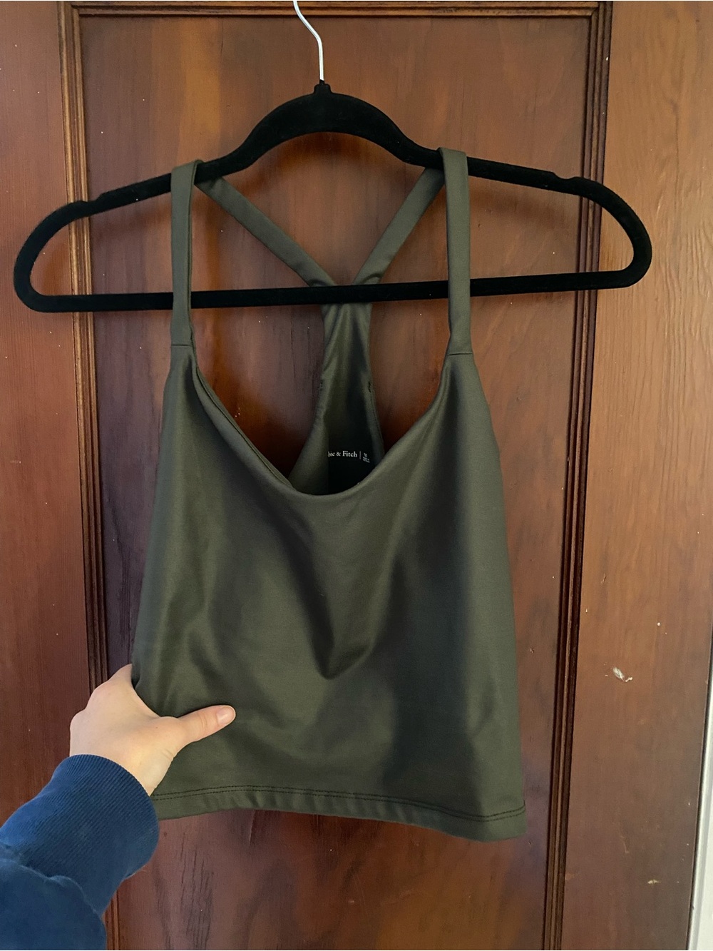 Abercrombie & Fitch Olive Green Strappy Sports Bra Tank
